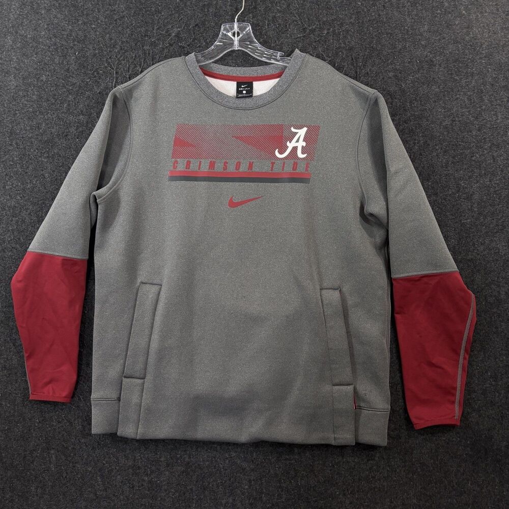 Alabama Crimson Tide Sweatshirt Men's Large Gray Nike Dri-FIT On-Field Football
